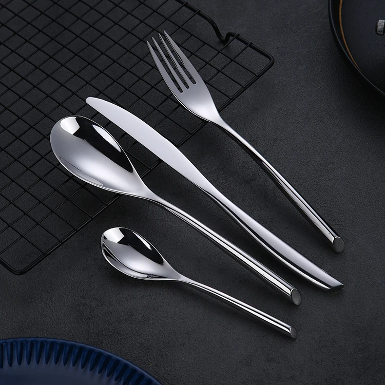 

Premium 18/10 Luxury Flatware Hotel Strainless Steel Reusable Cutlery Set, Silver