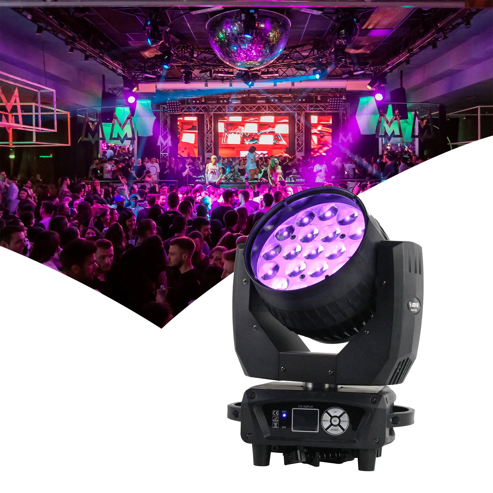 

shipping from USA no tax MAC Aura 19x15w rgbw 4in1 zoom led wash moving head light beam