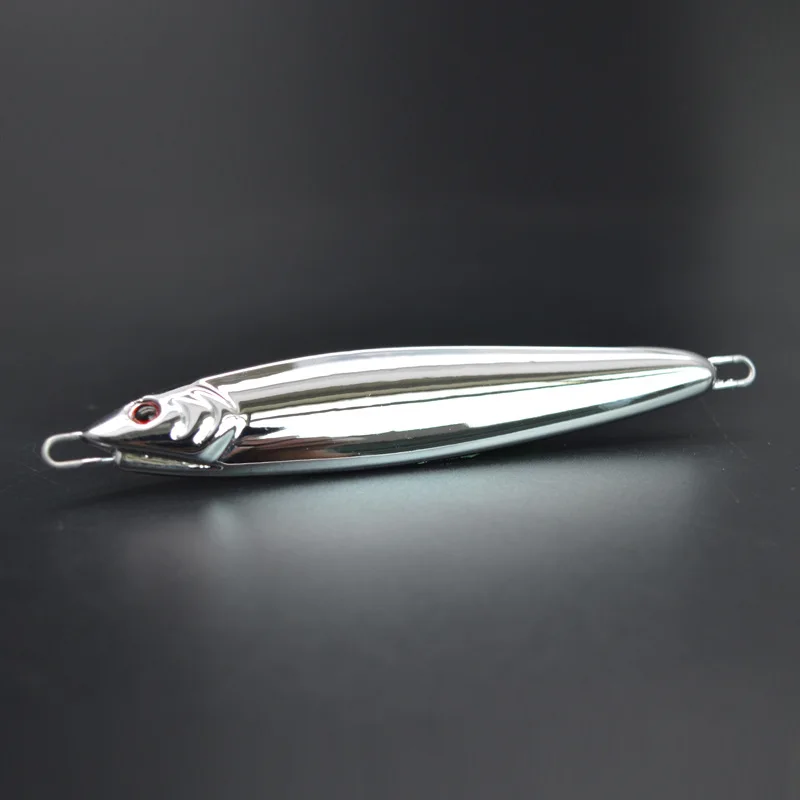 

Electroplate plating Slow fall metal Lead jig Chrome Chromium 60g 80g 100g plating drag metal cast jig lure, 1 color