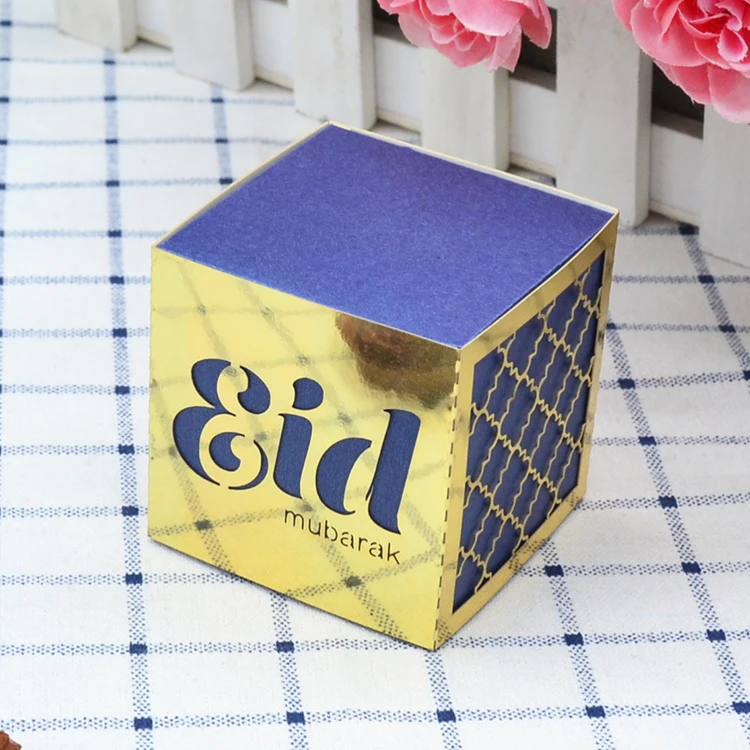 Muslim eid ramadan 2020 decoration laser cut eid mubarak cake box