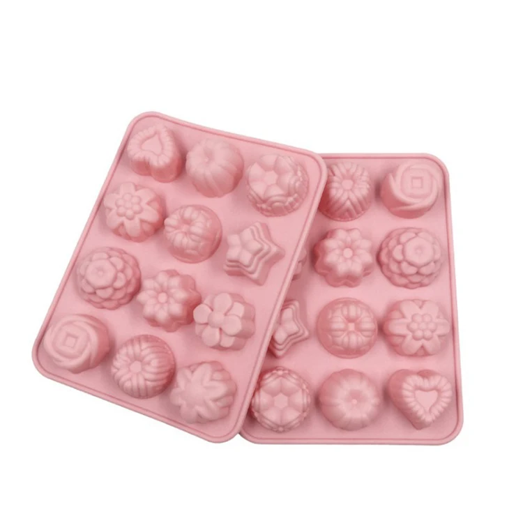 

Beautiful healthy environmental friendly silicone Chocolate Mold Jelly pudding mold ice lattice mold, Pink