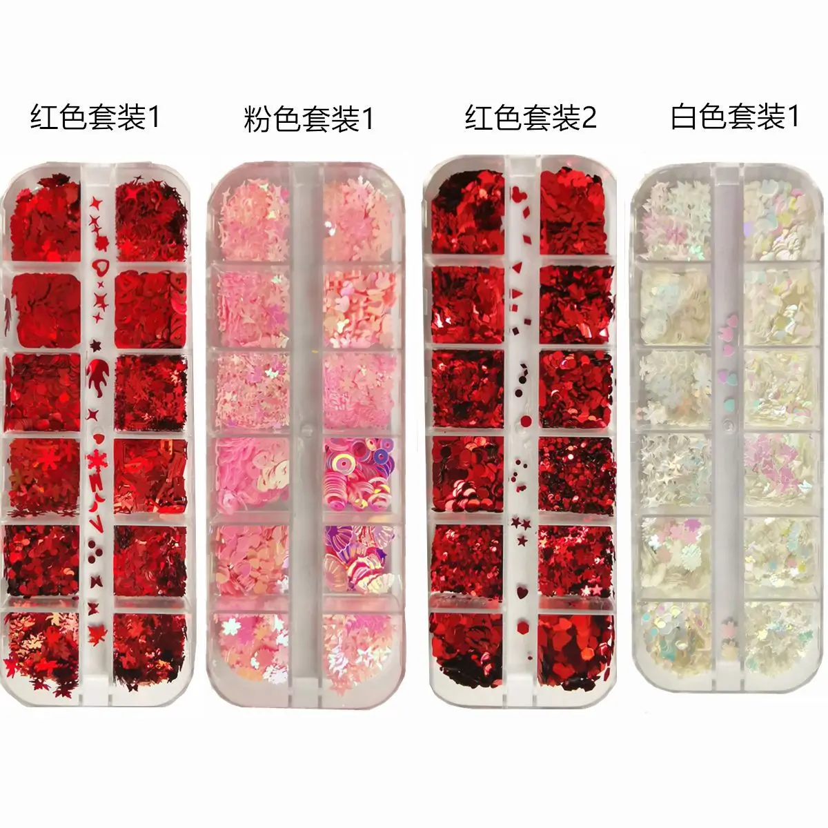 

12 Set Sequins Holographic Glitter Flakes Paillette Stickers For Lovers Day nail glitter Nail Art, Colorful