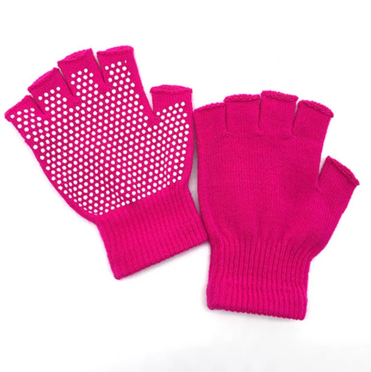 
Good quality Acrylic Knitted PVC dots fashion funky warm winter Magic Gloves with no finger 