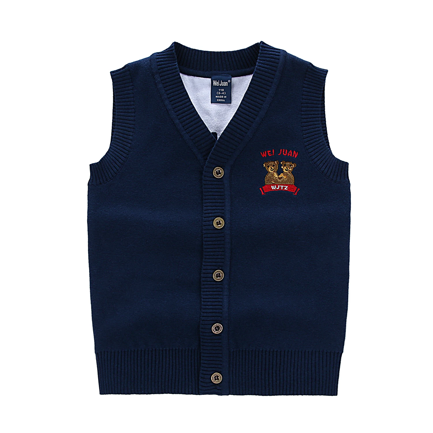 

Cute boy baby clothing vests waistcoats v neck cotton sweater designs, Red,dark blue,gray