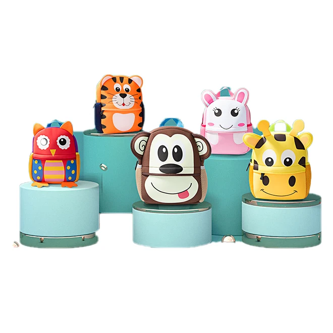

Zoo Child Student Book Bags School 1-6 Years Ord Kid Backpack, 3d animal