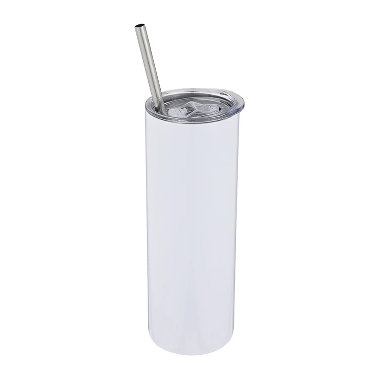 

DIY 20oz 30oz Sublimation white Straight Tumbler Double Wall Stainless Steel Cups In Bulk White Color, White/ customized