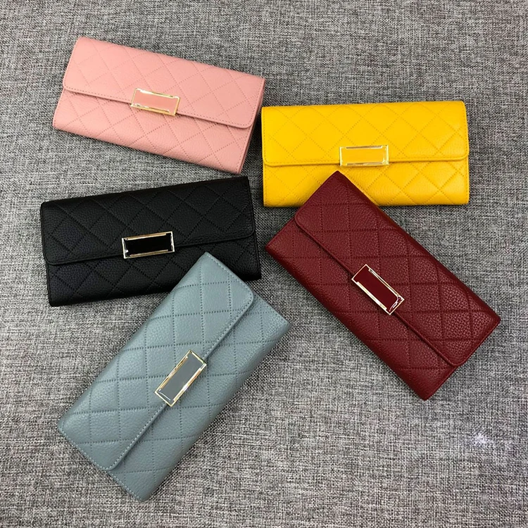 

GLW024 Wholesale fashion multifunctional folding short card holder 2022 ladies female leather wallets wholesale