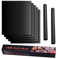 

Microwave Safe 0.30mm Thick Black Fireproof Grill Mat BBQ Liner Silicone BBQ Mat