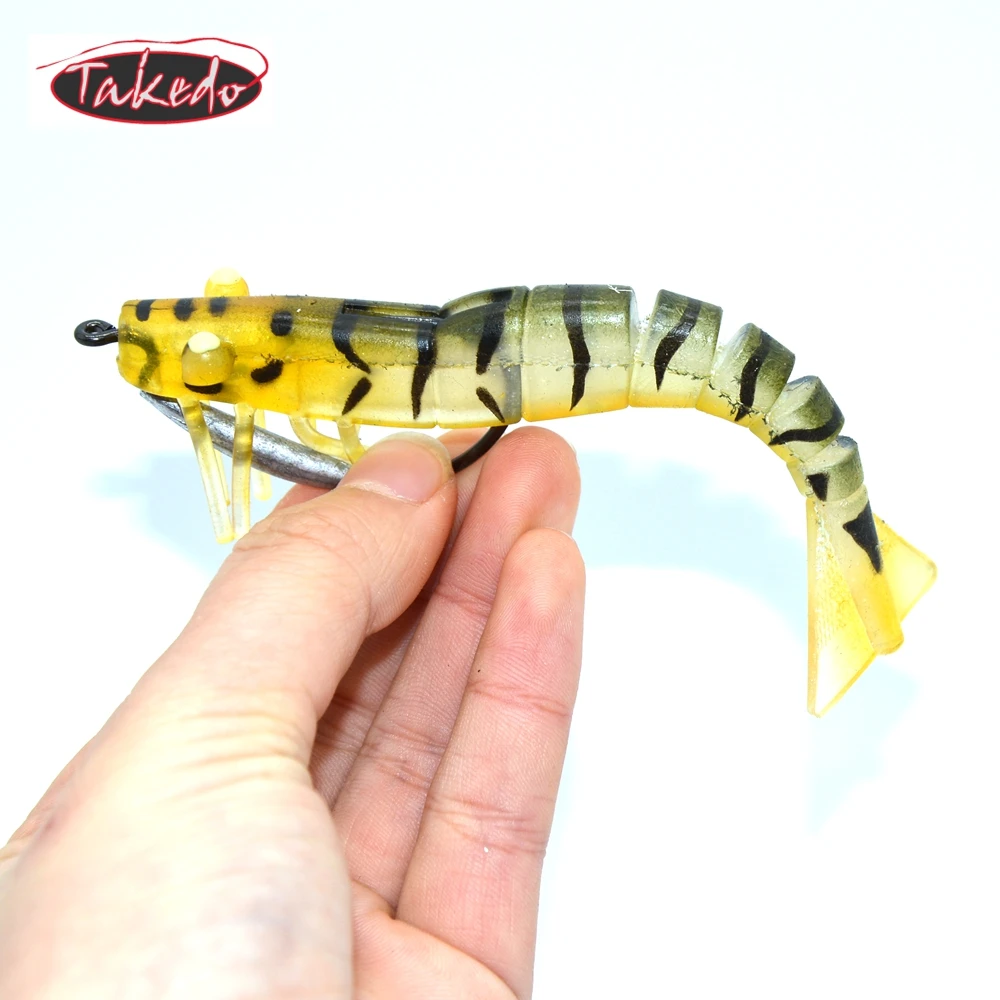 

TAKEDO LV01A high quality LIVE SHRIMP 120mm 17g soft bait lure fishing soft shrimp lure sea bass lure