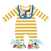 Infant Girl Clothes Romper Stripe Floral Baby Romper With Matching Outfits Wholesale Children's Boutique Clothing