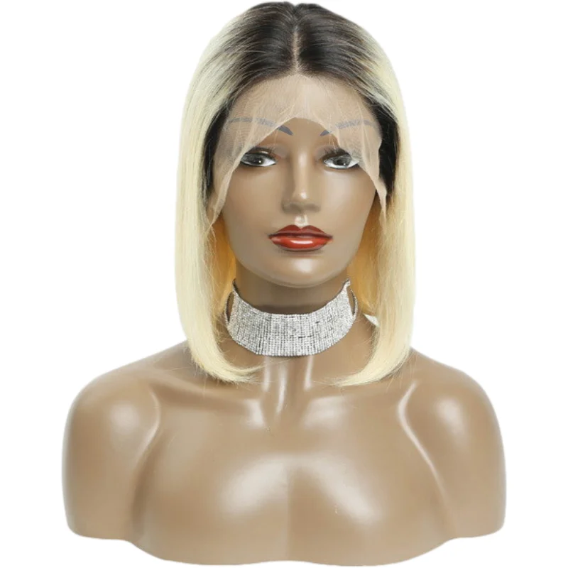 

cheap hair wig tangle free 4*41b 613 lace front wig human hair blonde bob wig