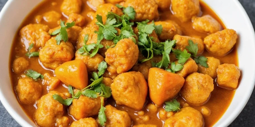A cozy dinner setup with Indian butternut chicken