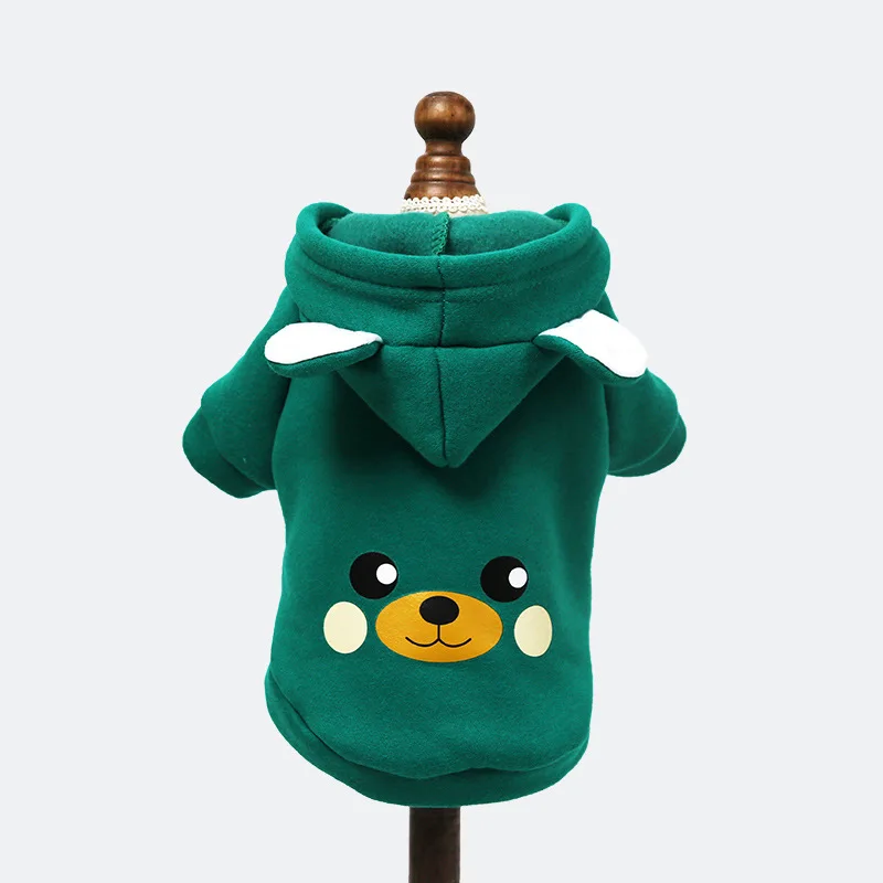 

Pet Apparel Cartoon Puppy Autumn And Winter Dog Hoodies Clothes, Green , blue, red