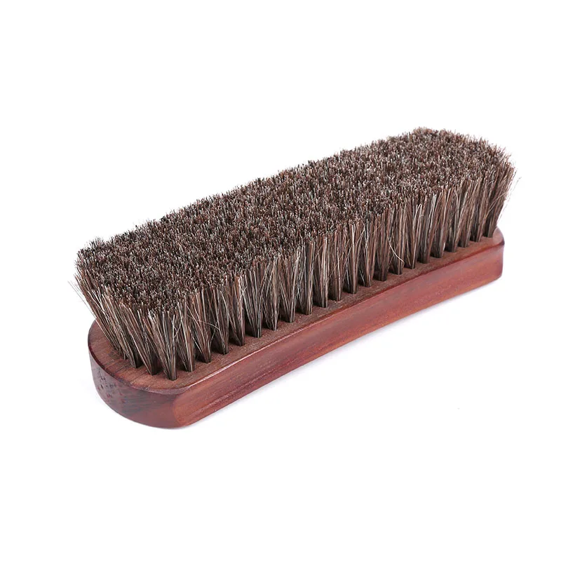 

Amazon hot sale fashion horsehair shoe brush 17cm wood brush for shoe cleaning, Customized color