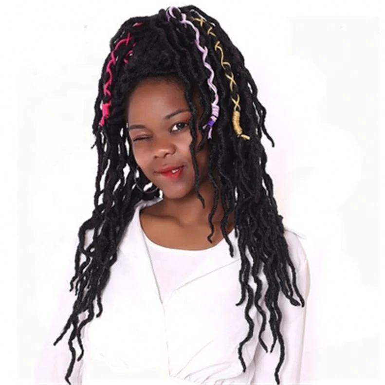 

JHsport Healthy Ombre Faux Locs Curly Synthetic Hair Extensions, Multicolor