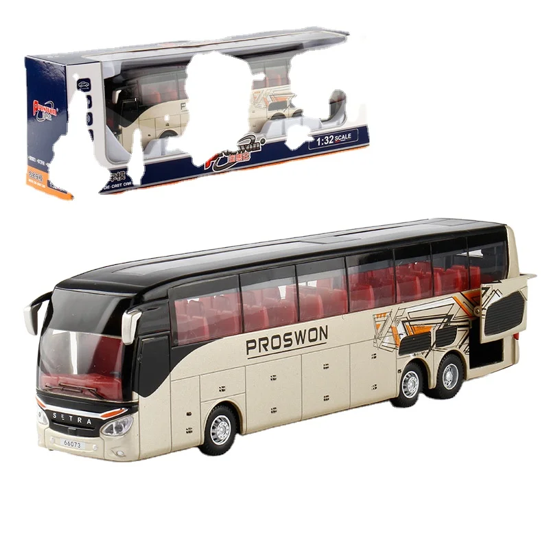 

BSL 1:32 Bus Alloy Sound Light Functions Pullback Bus Model Diecast Chidren Scale Model