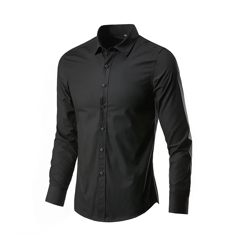 

Wholesale Sixteen Colors Slim Fit Solid Color Fashion Casual Plus Size Long Sleeve Shirt For Men, Picture shown