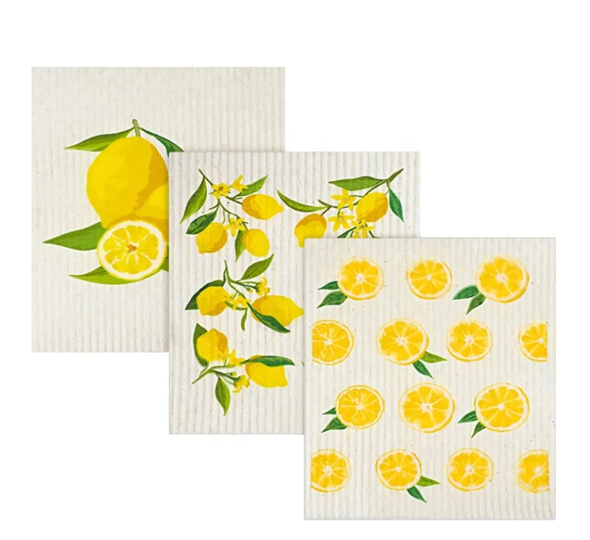 

Wholesale Eco Friendly Reusable Kitchen Cleaning Cellulose Swedish Cotton Dish Cloths Super Absorbent Biodegradable Dishcloths, Customized