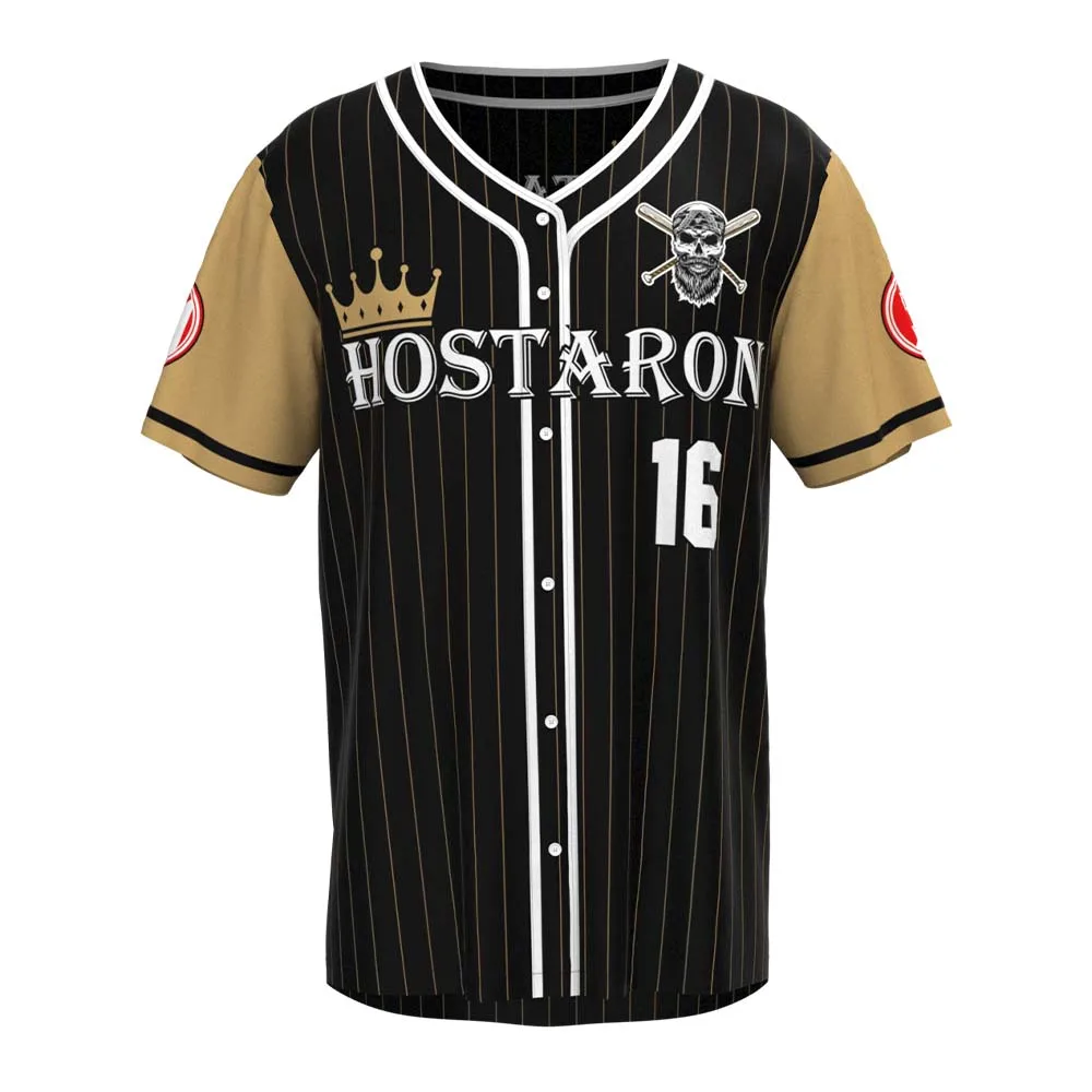 

HOSTARON Short Lead-time Mens Pinstripe Colorblock Embroidered Baseball Jersey Custom Stripe baseball shirts Softball Jersey