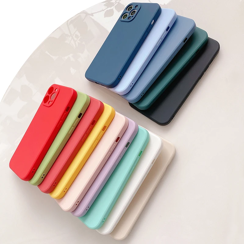 

Wholesale Silicone Phone Case with Microfiber Lining for iPhone XS XR 7 8 Plus 11 12 Mini 13 Pro Max Phone Case, 14 colors