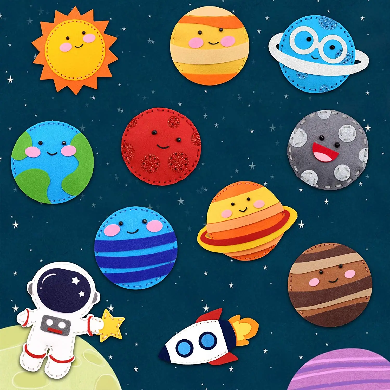 Space Sewing Kit For Kids Solar System Diy Activity Felt Art Craft ...