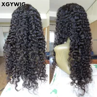 

Top Selling 100% Virgin Unprocessed Brazilian Human Hair Natural Color Glueless pre-plucked 13x4 Deep Wave Lace Front Wigs
