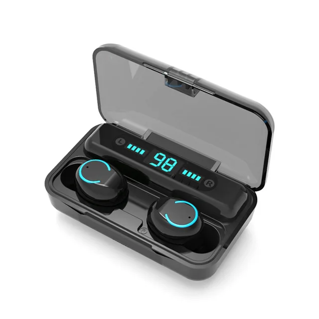 

Wireless F9 OEM Earbud Earphone Factory wholesale Price 4D sounds Noise Cancel Headset 2000mah Charging box TWS earbuds