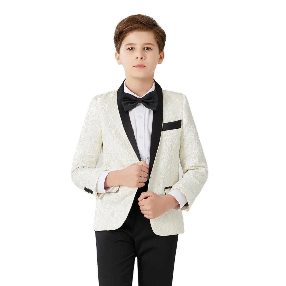 

Hot Selling Suit Jackets Twinkled Suit Shawl collar Green Fruit Collar Boy's Single Suit Jackets For Wedding