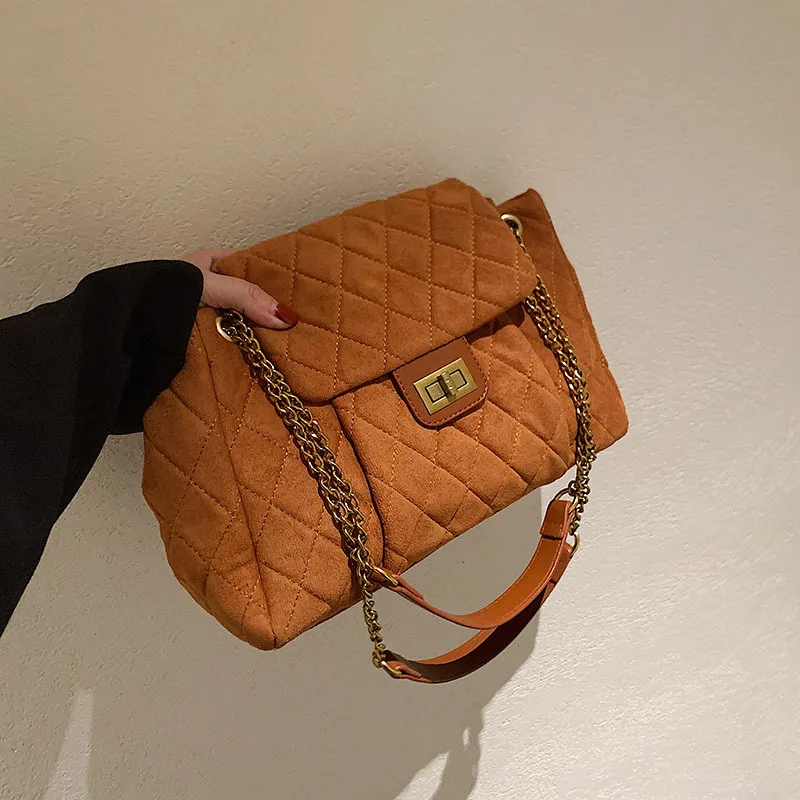 

Lingge chain frosted women's foreign trade new European and American retro fashion net red popular Single Shoulder Bag Messenger, Photo