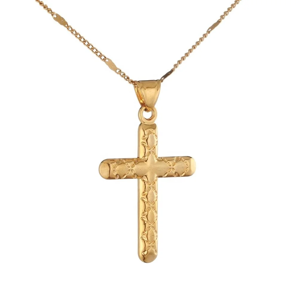 

Gold Color Cross Religious Pendant Chain Jewelry Cross Necklace Fashion Jewelry