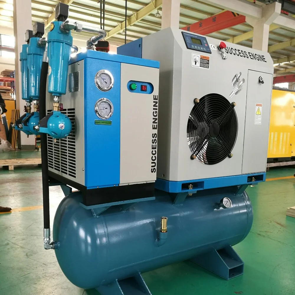 成功发动机低压集成 psage 螺杆空气压缩机与坦克干燥机和过滤器 5.