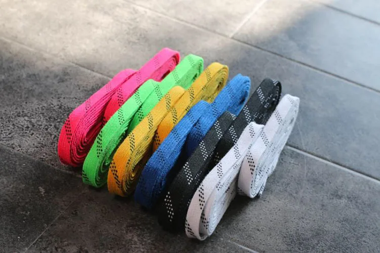 
100% cotton shoe laces custom waxed waterproof hockey skate shoelace 