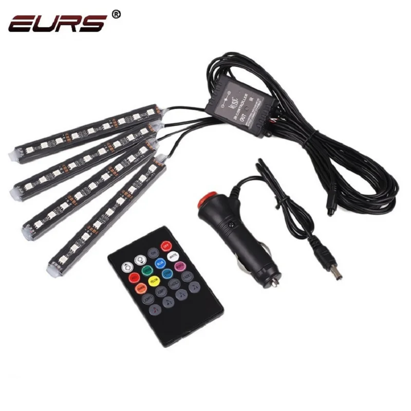 

Car RGB LED Strip 5050 SMD Foot Light Interior Decorative Atmosphere Strip APP Remote Control Light Music Voice Control Light