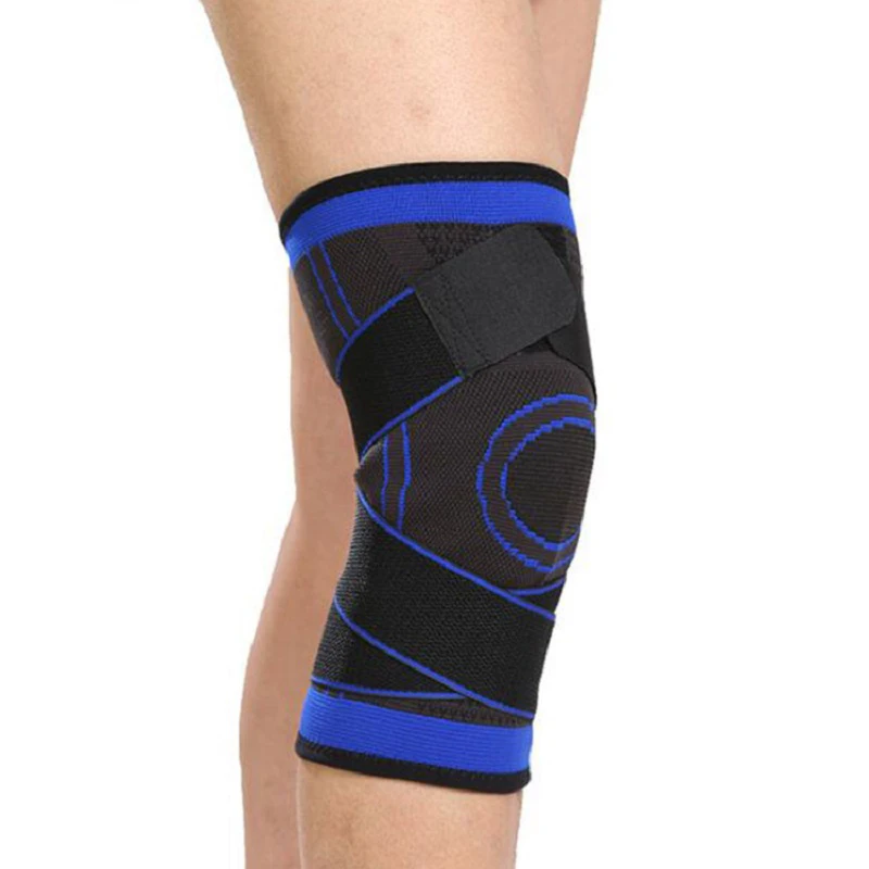 

3D Knitted Elastic Nylon knee support Sleeve Compression Sports Knee Brace with belt, Orange, green,black,red, blue