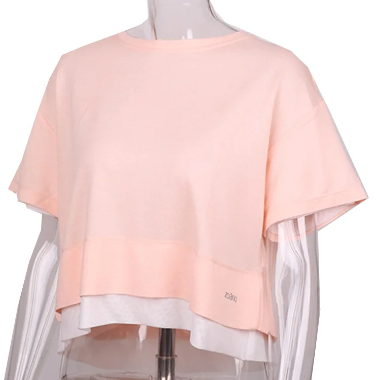

Sexy Sport Crop Top for Women short Sleeve T Shirts Slim Fit Sports Shirts Running Fitness Workout Tops