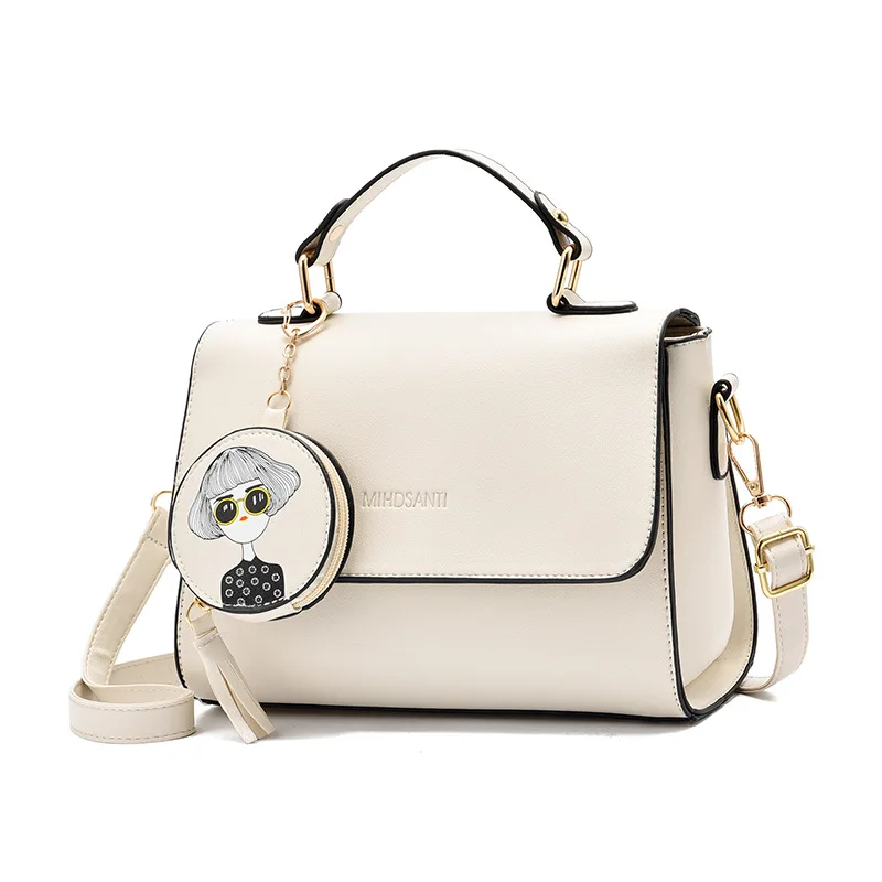 

Cute womens tote bag leather pendant tassel bag shoulder trendy crossbody bag, Accept customizable color