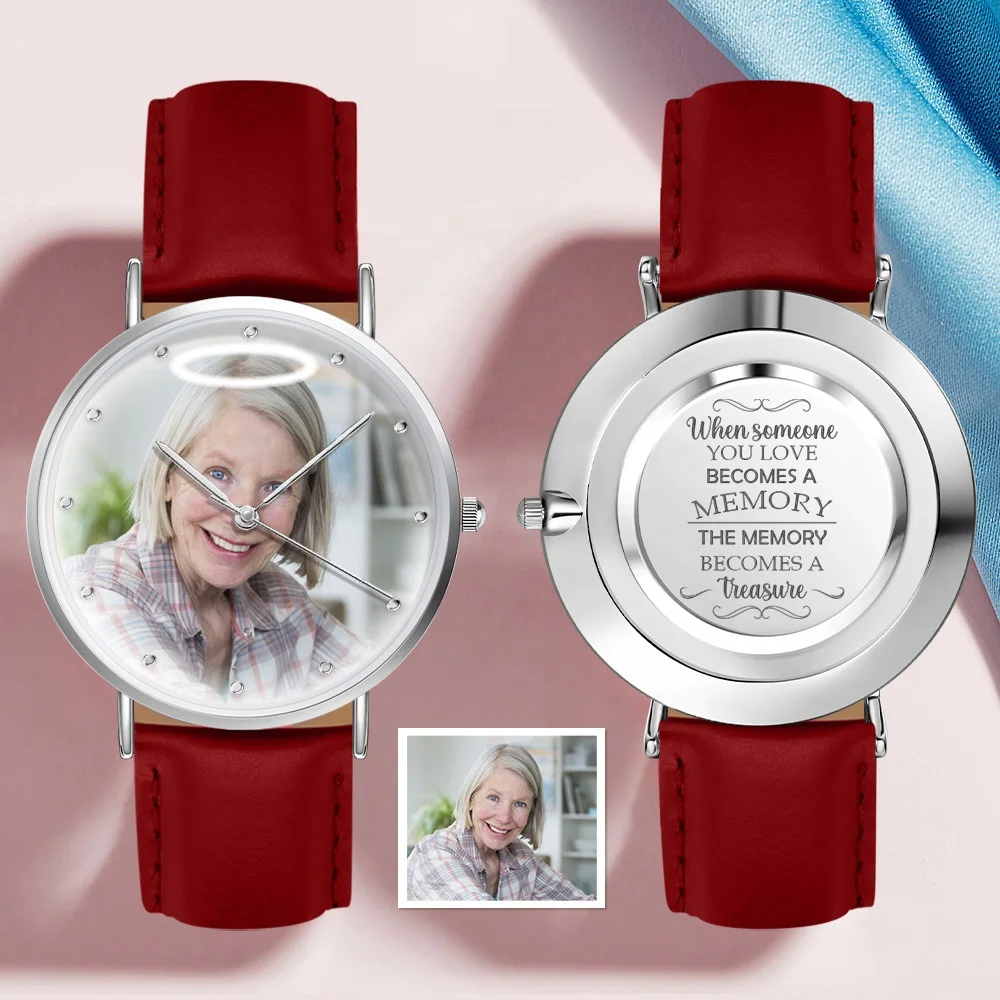 

Personalized Memory Luxury Valentines Watch Dropshipping Customize Watches With Pictures, Black, brown, red