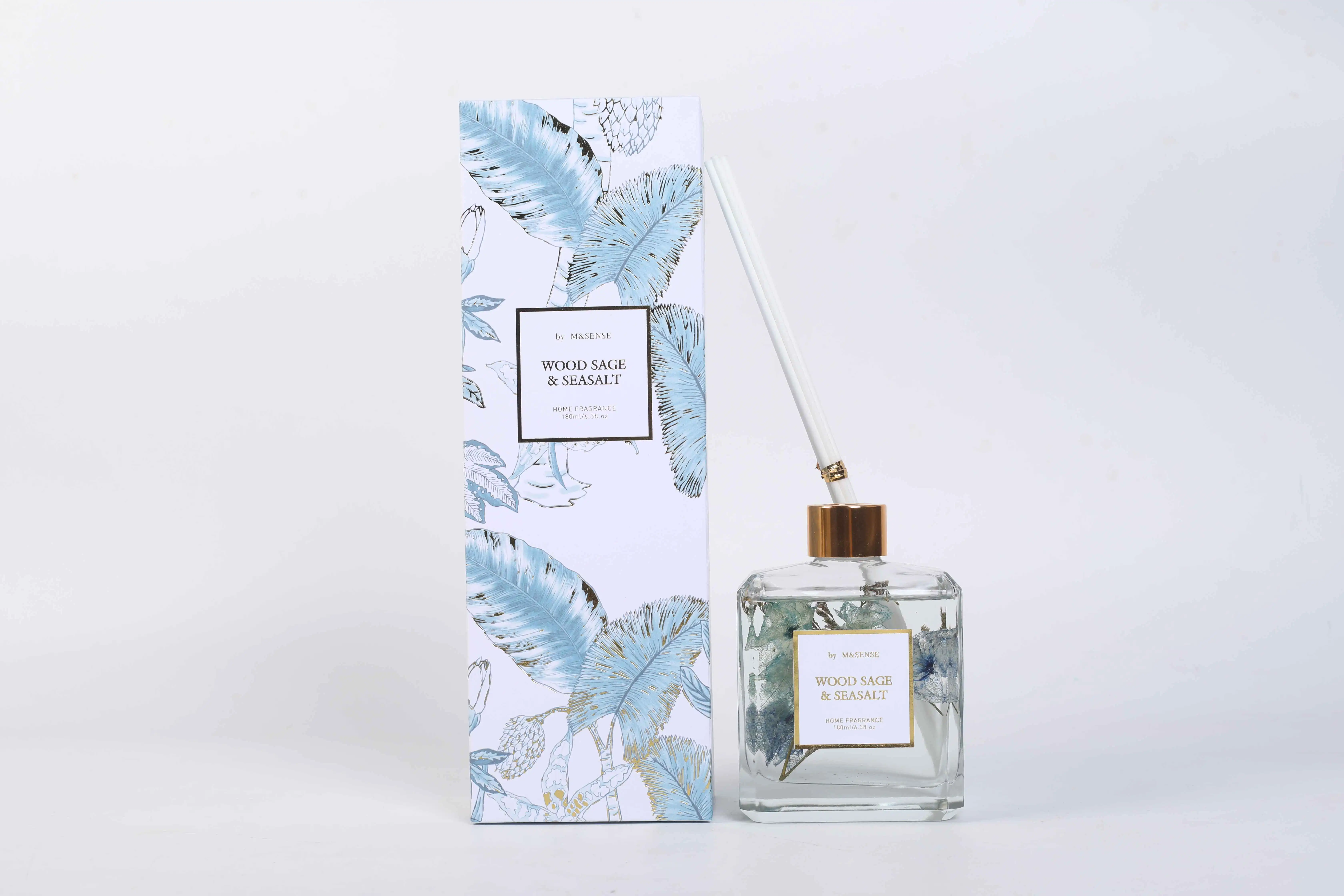 M&sense 180ml Diffuser With Dried Flower Wood Sage&sea Salt Luxury