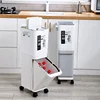 Household Double Dry and Wet Two-Class Trash Can with Lid