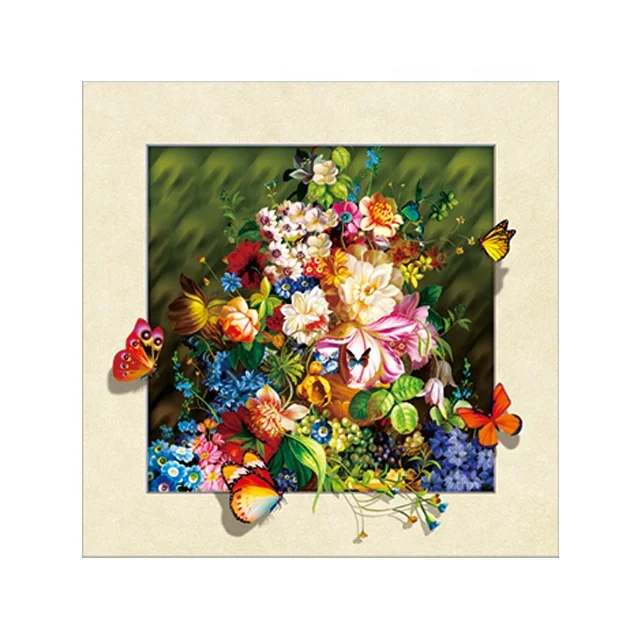 

Hot Sell 3D lenticular picture with beautiful butterfly 5D depth effect,40X40cm for home decoration
