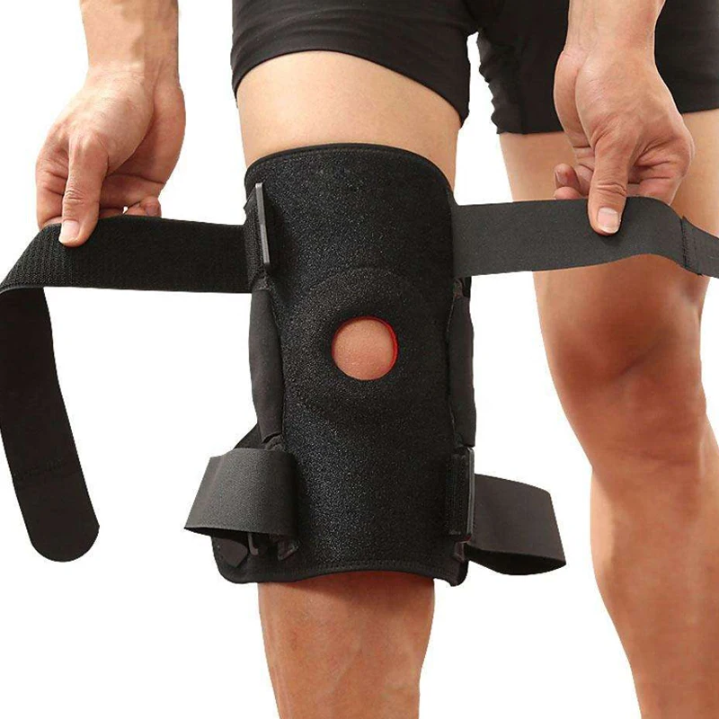 

Universal Size Open Patella Hinged Knee Brace Stabilizer Neoprene Gym Sport Knee Support