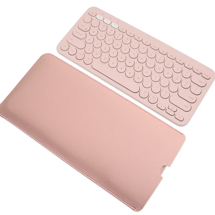 

2PCS Easy Carry Waterproof Double-side PU Leather Keyboard Case Portable Bag Dustproof Pad Pouch for Computer Accessories, Pink,blue,red,black,baby blue, grey
