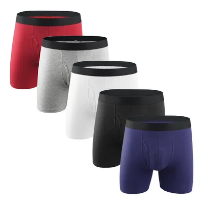 

European Size Man Underwear Boxers Quality Homme Coton Male Breathable Long Boxer Underwe