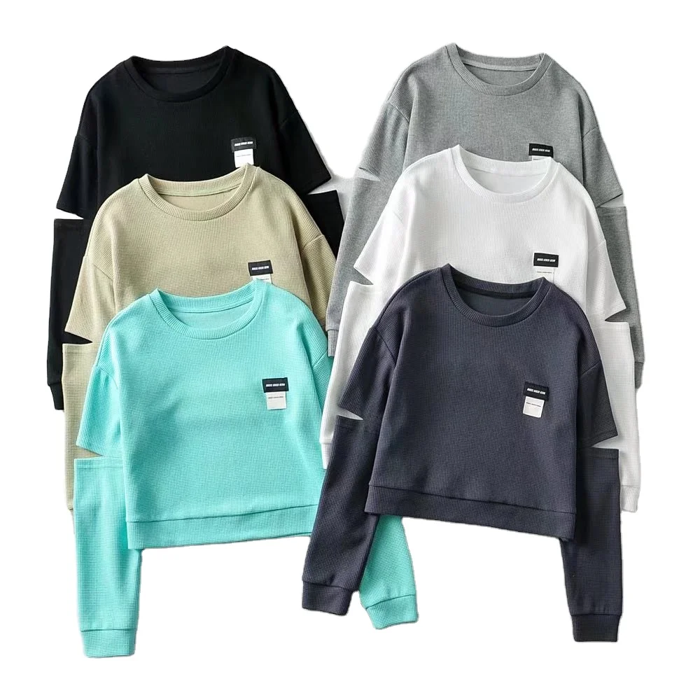

Good Quality Crew Neck Plus Size Long Sleeve Ladies 100% Cotton Pullover Sweatshirt