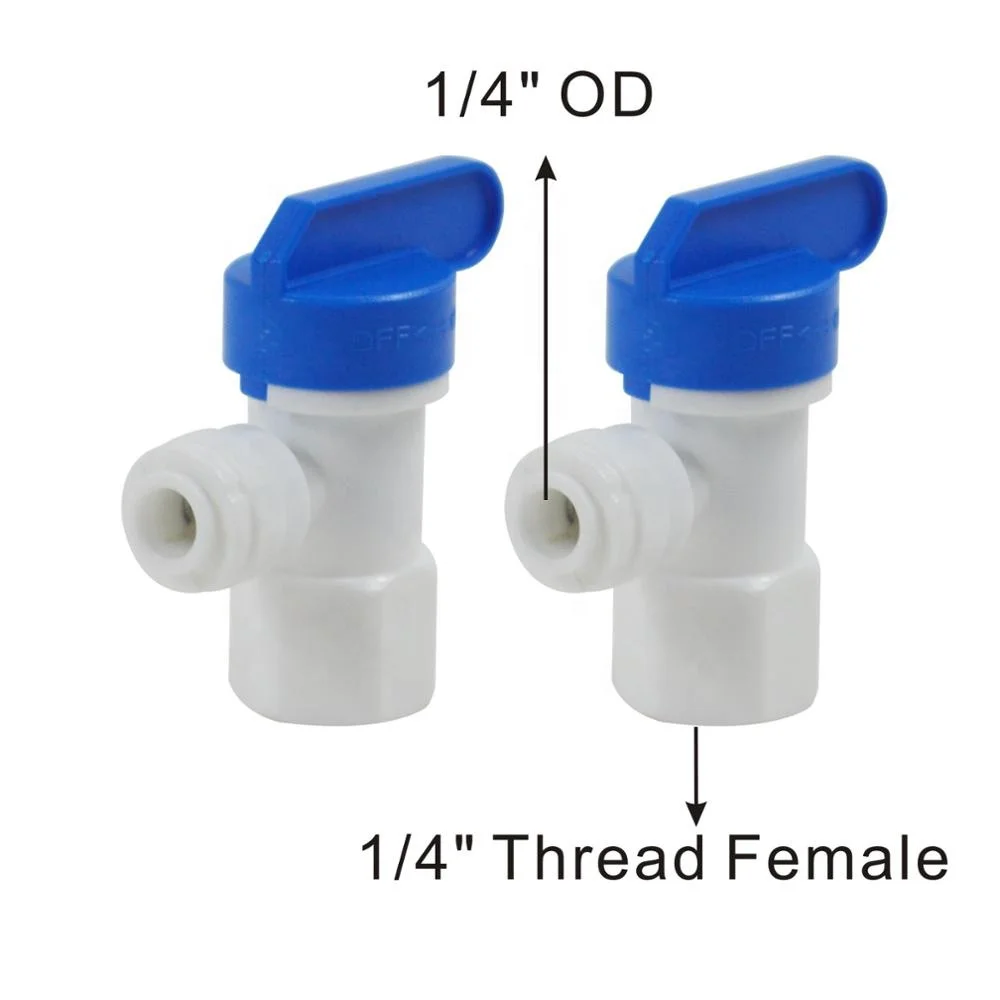 
Pressure Tank Ball Valve 1/4-Inch Quick Fitting Connector for Water Filters and RO Reverse Osmosis Systems 