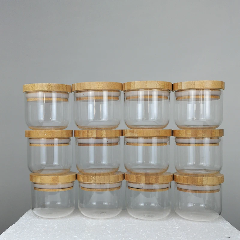 

large Curved Airtight with Bamboo lid, Clear