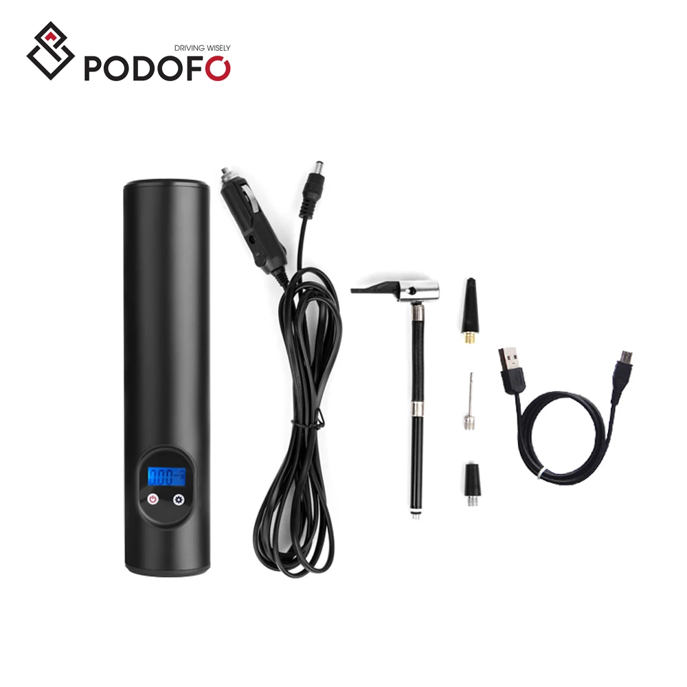 

Podofo Car Tire 12V Inflator Smart Wireless Portable Rechargeable Air Compressor Tire Pump Electric Mini Car Air Pump