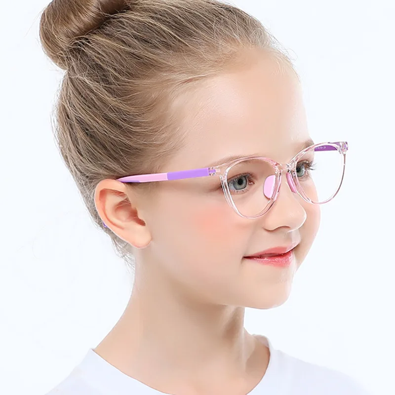 

Silica Gel Soft Kid Eyeglasses Multicolored Children Optical Frame anti blue light filter computer glasses for kids, 7 colors