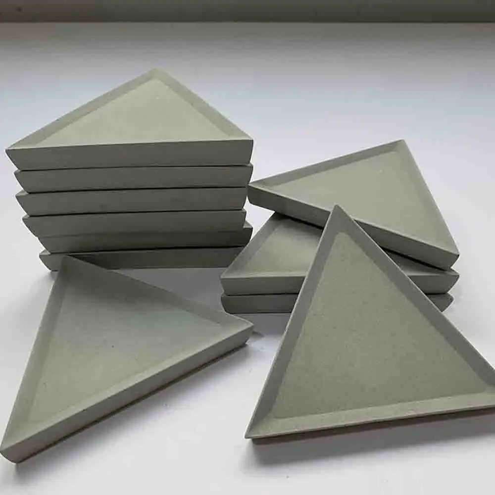 三角形混凝土杯垫水泥持有人水果托盘定制接受
