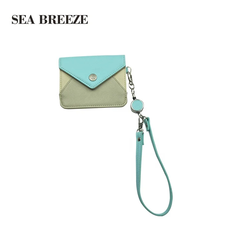 
OEM custom small leather coin purse with wristlet cute design 